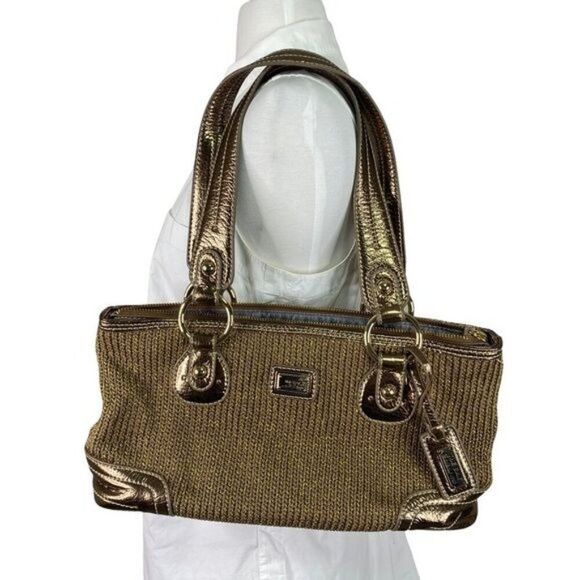 The Sak Metallic Gold Crochet Shoulder Bag - Picture 1 of 7